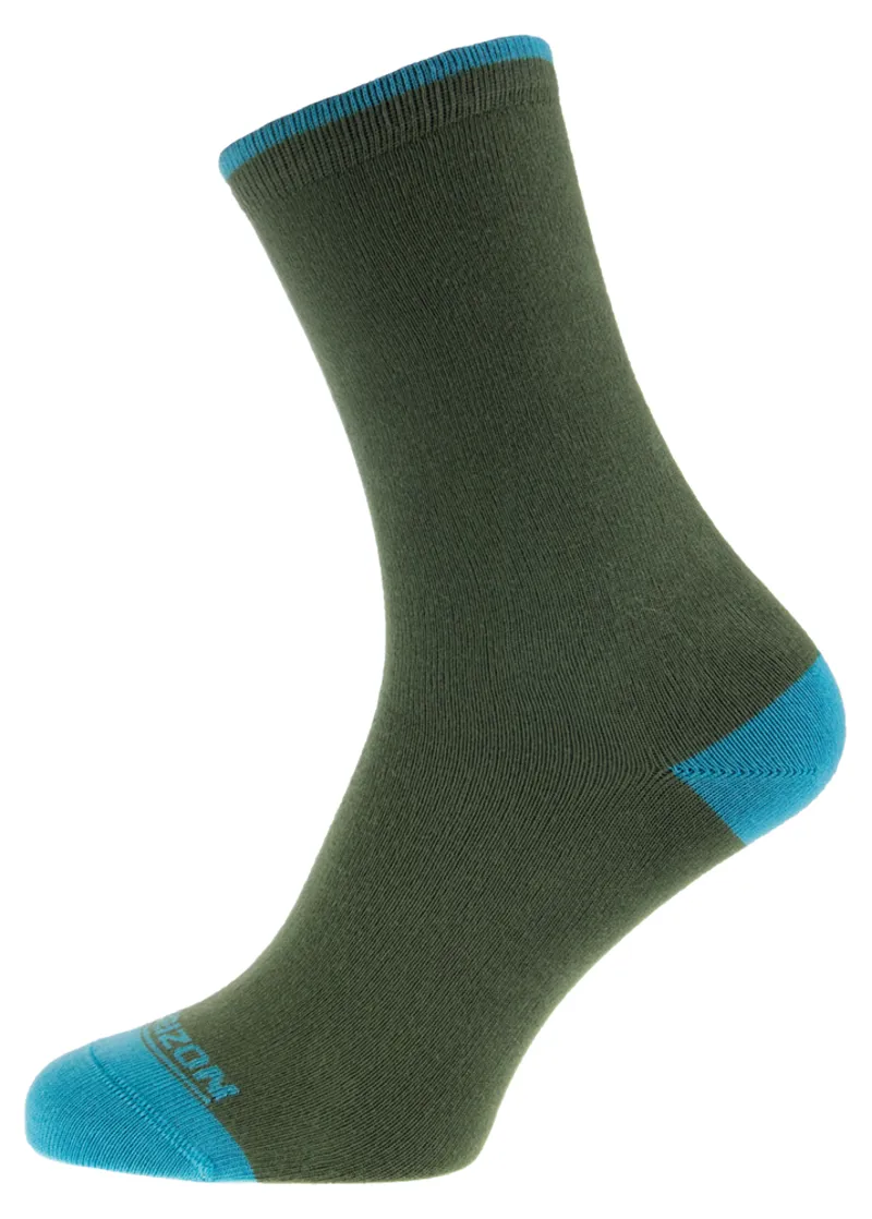 Horizon Womens Bamboo Sock Olive/Sky