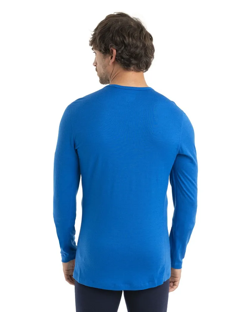 Icebreaker Mens 200 Oasis Long Sleeve Crewe Thermal Top Ski Stripes Lazurite-1