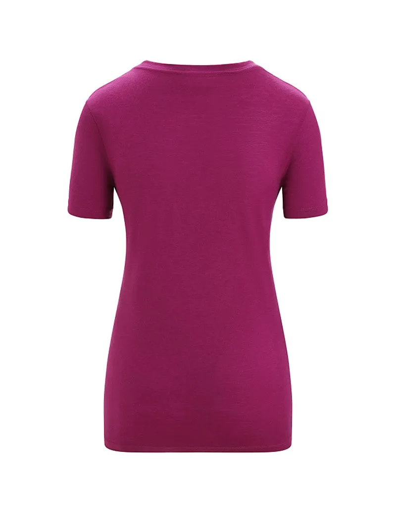 Icebreaker Womens Merino Tech Lite II Short Sleeved T-Shirt Moon Phase Go Berry-1