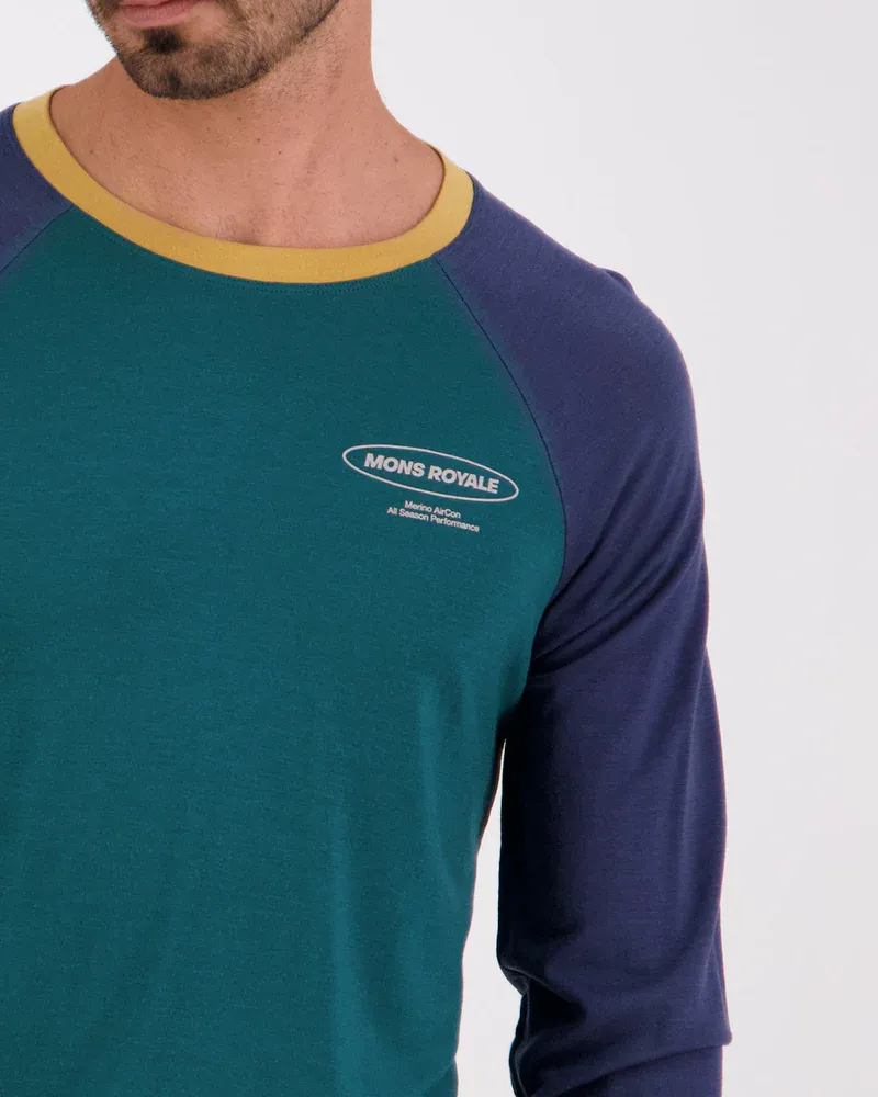 Mons Royale Men's Icon Raglan Evergreen / Midnight-3