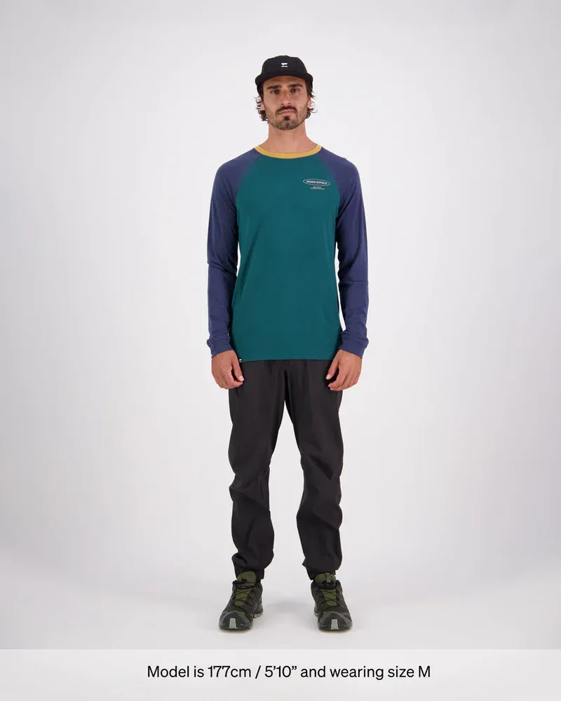 Mons Royale Men's Icon Raglan Evergreen / Midnight-2
