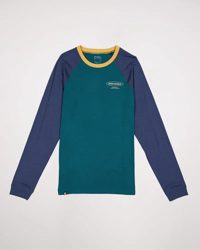 Mons Royale Men's Icon Raglan Evergreen / Midnight-4