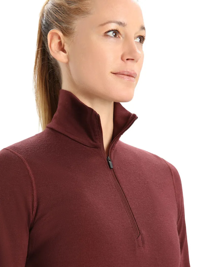 Icebreaker Womens 200 Oasis Long Sleeve Half Zip Thermal Top Espresso-4