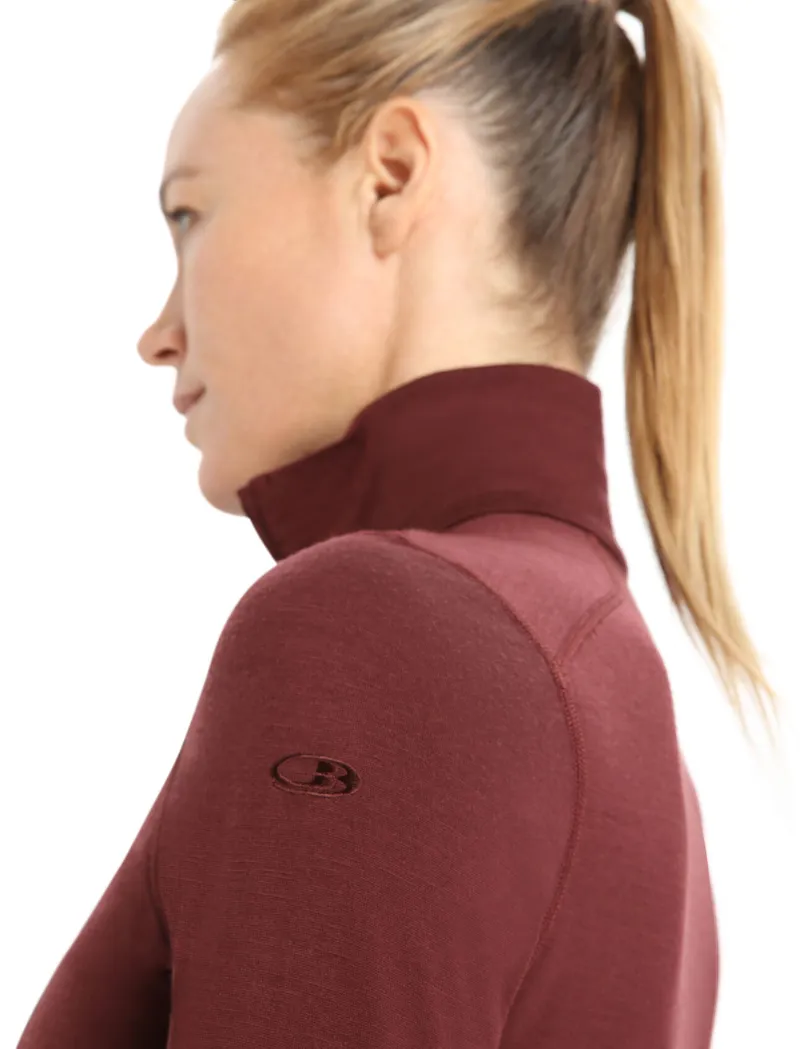 Icebreaker Womens 200 Oasis Long Sleeve Half Zip Thermal Top Espresso-5