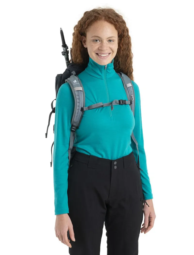 Icebreaker Womens 200 Oasis Long Sleeve Half Zip Thermal Top Flux Green-4