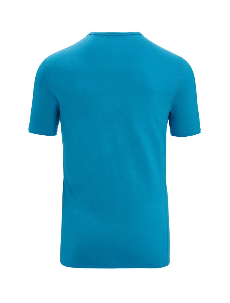 Icebreaker Mens Merino 200 Oasis Short Sleeved Crewe Thermal Top Geo Blue-1