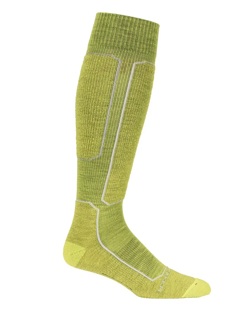 Icebreaker Mens Ski+ Light Over The Calf Ski Socks Shine/Ether/Silent Gold
