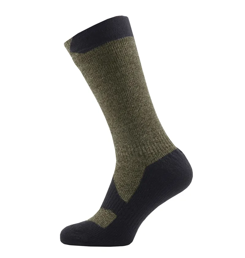 Sealskinz Walking Thin Mid Socks Olive Marl/Charcoal