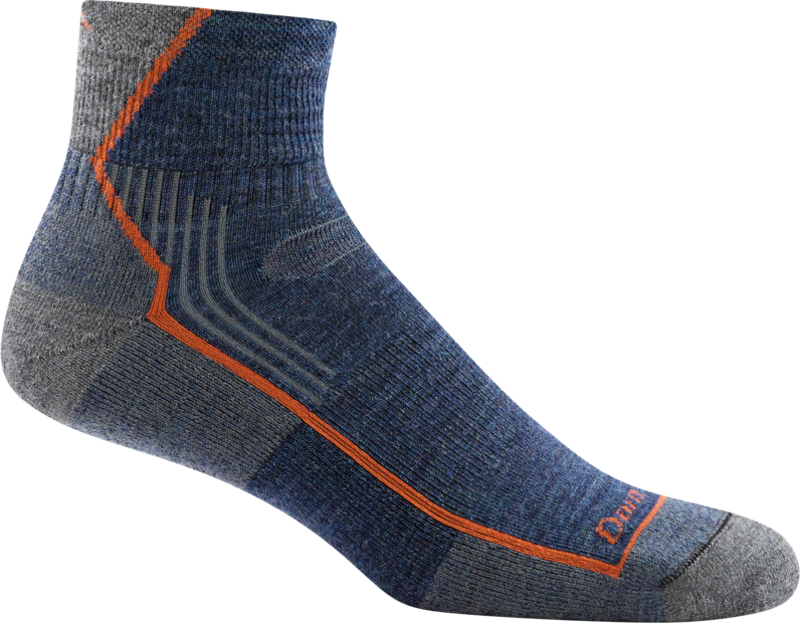 Darn Tough Mens Hiker 1/4 Sock Cushion Denim