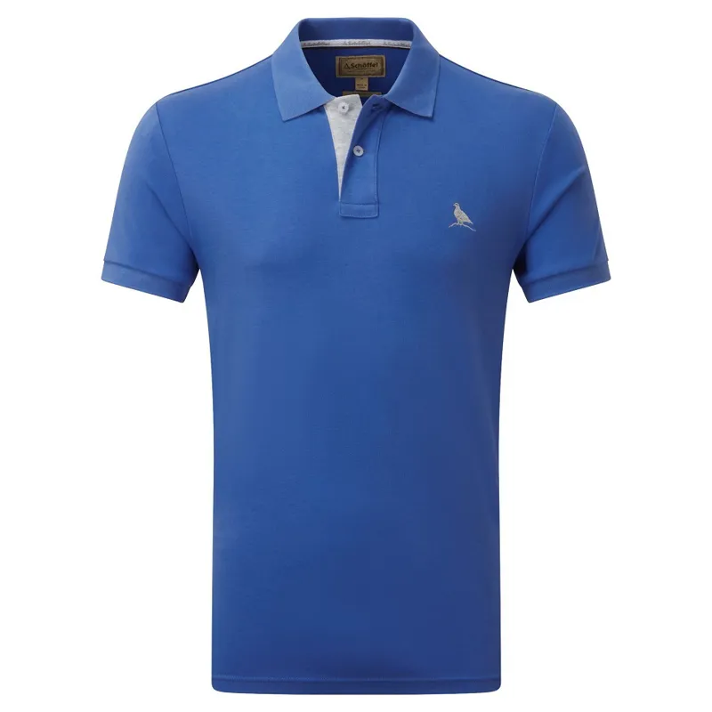 Schoffel Mens St Ives Jersey Polo Shirt Cornflower Blue