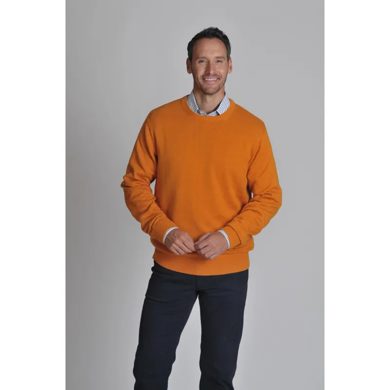 Schoffel Mens Cotton Cashmere Crew Jumper Ochre-2