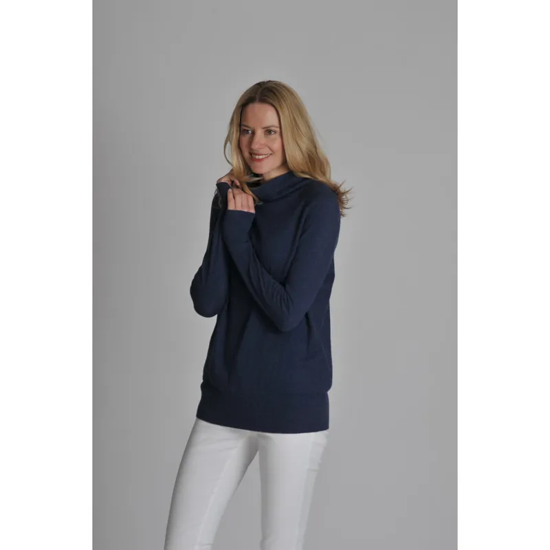 Schoffel Cotton Cashmere Womens Turtle Neck Sweater Indigo-2