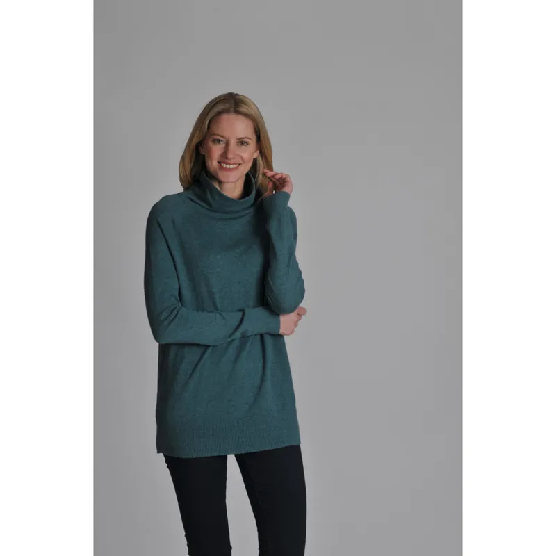 Schoffel Cotton Cashmere Womens Turtle Neck Sweater Kingfisher-2
