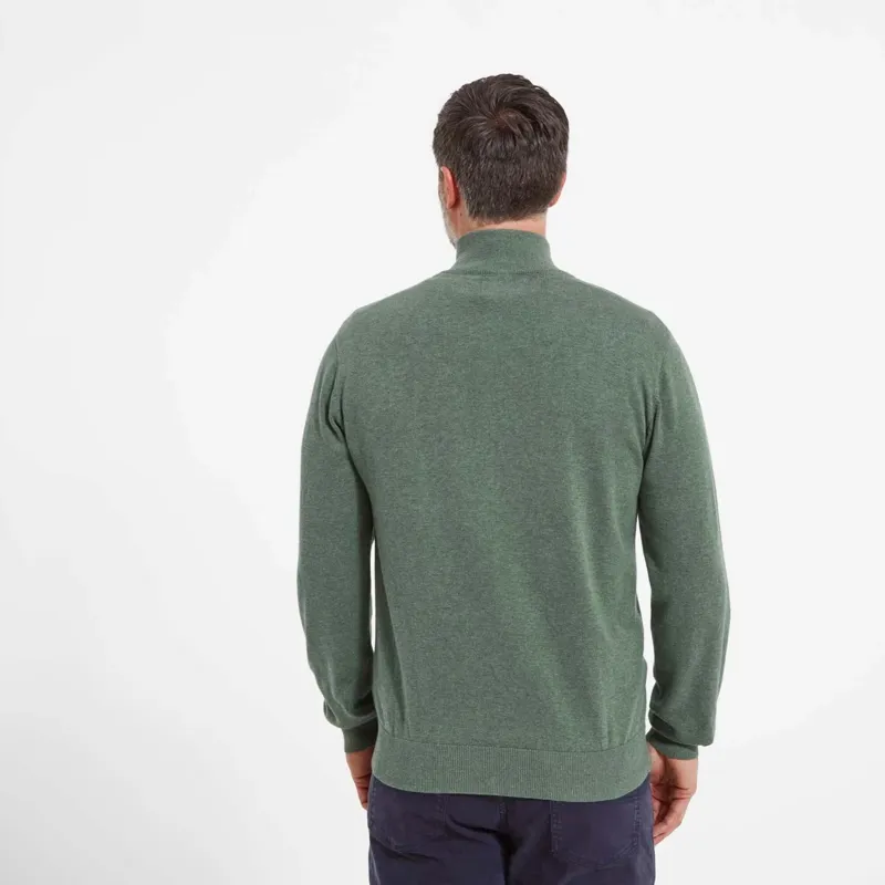 Schoffel Men's Porthmeor Pima Cotton 1/4 Zip Jumper Country Green-1
