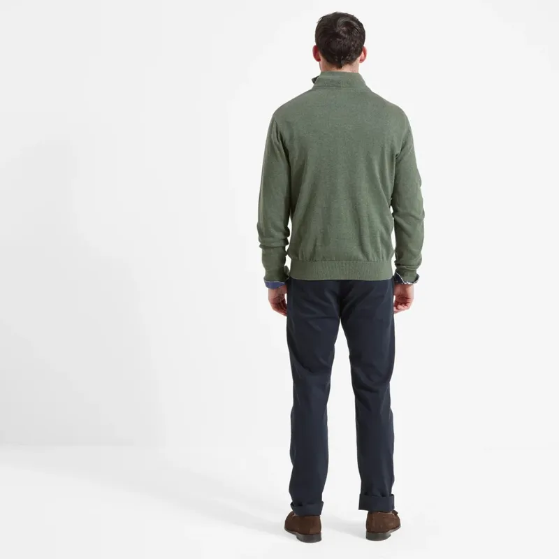 Schoffel Men's Porthmeor Pima Cotton 1/4 Zip Jumper Country Green-4