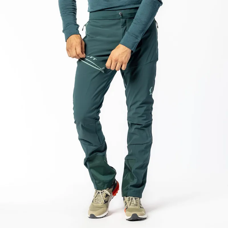 Scott Mens Explorair Softshell SL Ski Touring Pants Aruba Green-2