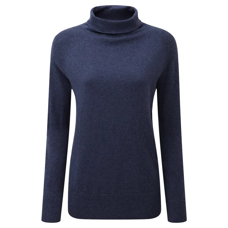 Schoffel Cotton Cashmere Womens Turtle Neck Sweater Indigo