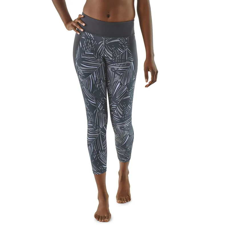 Patagonia Womens Centered Crops Rain Fern: Smolder Blue-1