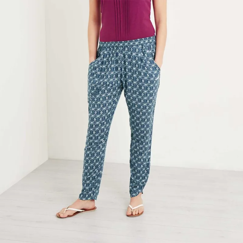Weird Fish Womens Nimbus Lightweight Printed Harem Trouser Ink-1