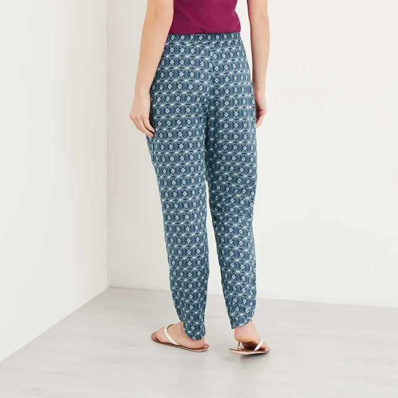 Weird Fish Womens Nimbus Lightweight Printed Harem Trouser Ink-3