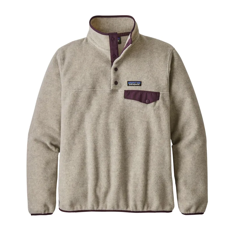 Patagonia Womens LW Synchilla Snap-T P/O Oatmeal Heather w/Deep Plum