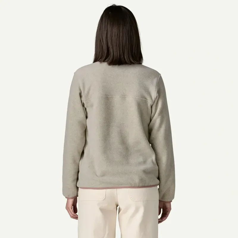 Patagonia Women's Lightweight Synchilla Snap-T Fleece Pullover in Oatmeal Heather w/Moonrise Taupe-2