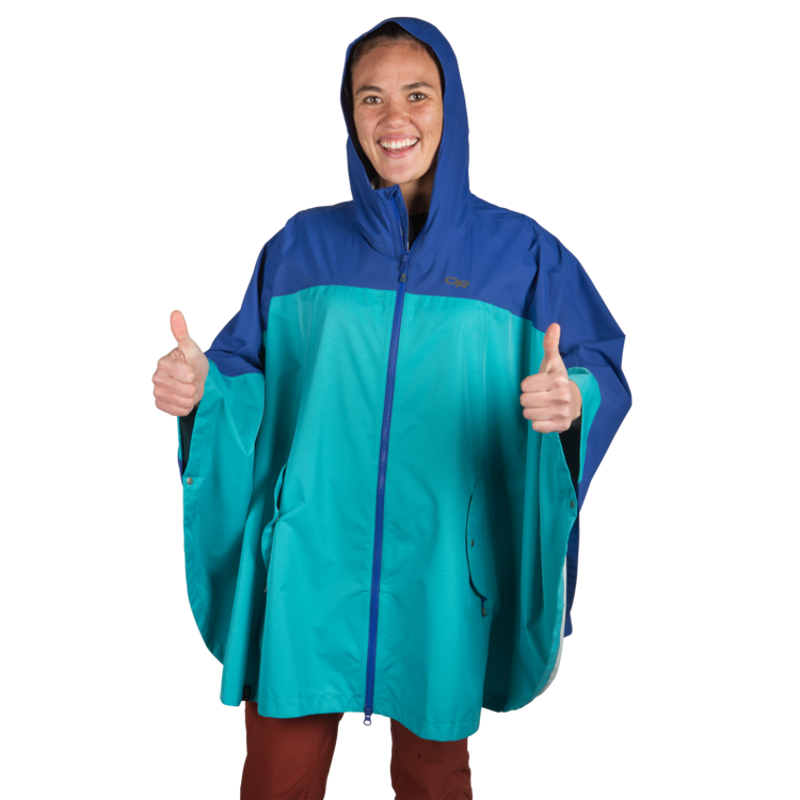 Outdoor Research Womens Panorama Point Poncho Baltic/Typhoon-4