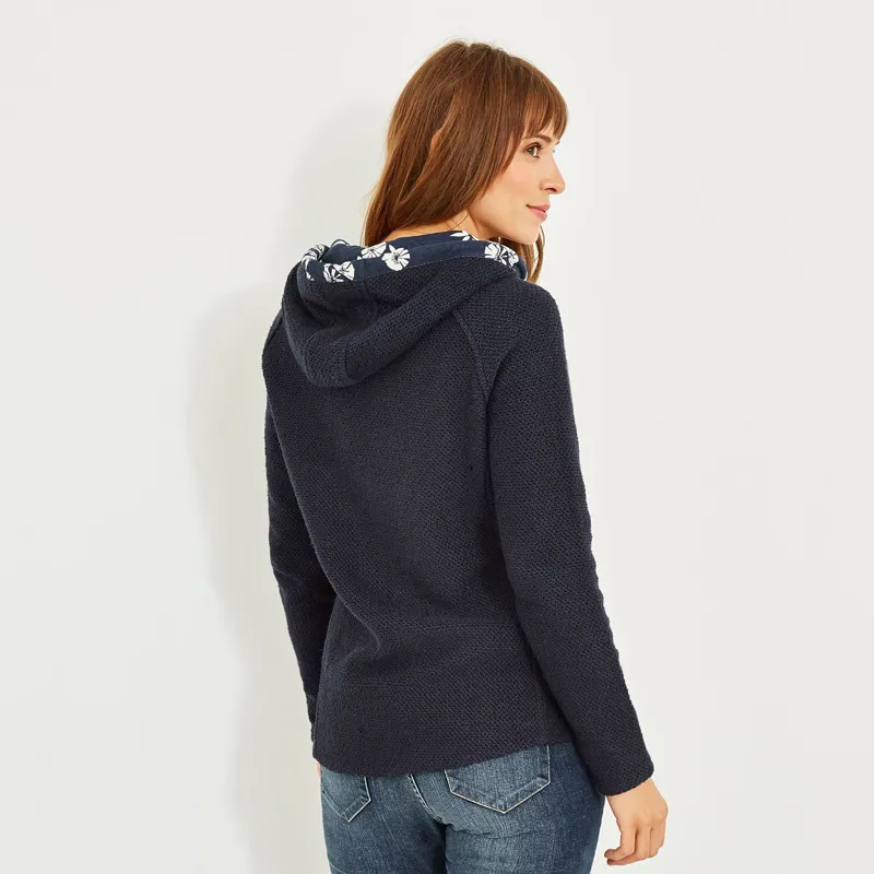 Weird Fish Hani Womens Classic Macaroni Hoodie Dark Navy