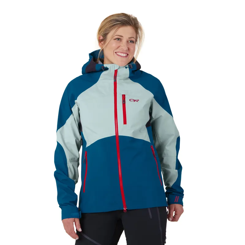 Outdoor Research Womens Hemispheres Gore-Tex Jacket Celestial Blue/Waterfall-2