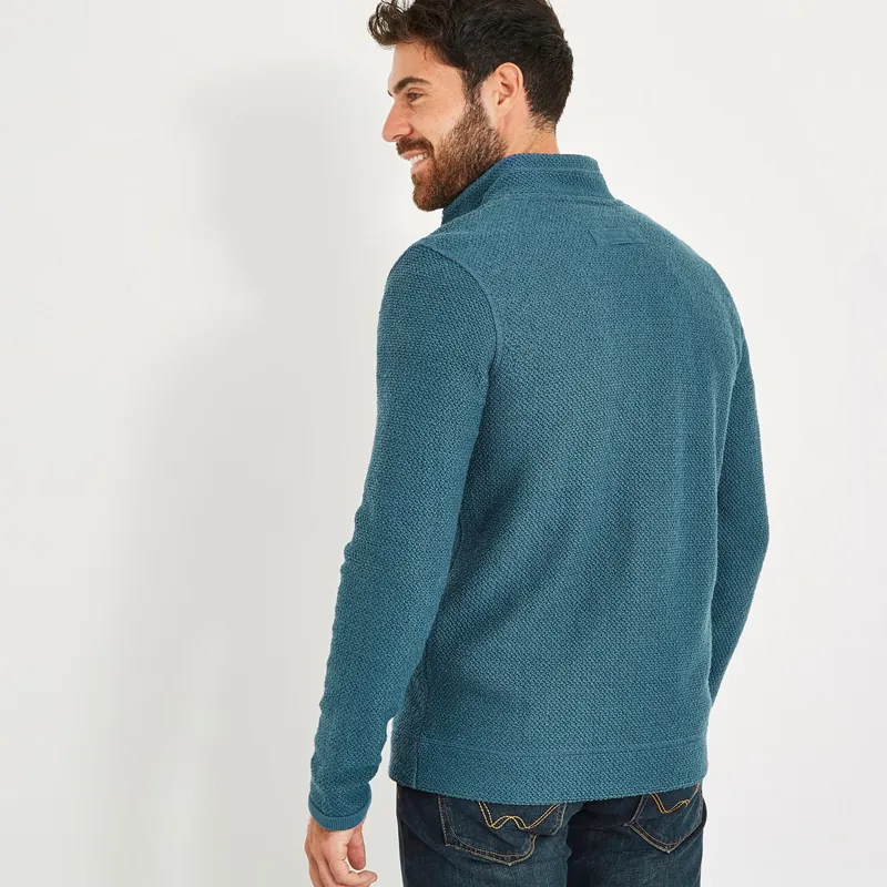 Weird Fish Birch Mens Full Zip Lined Macaroni Sweatshirt Dusty Teal-1