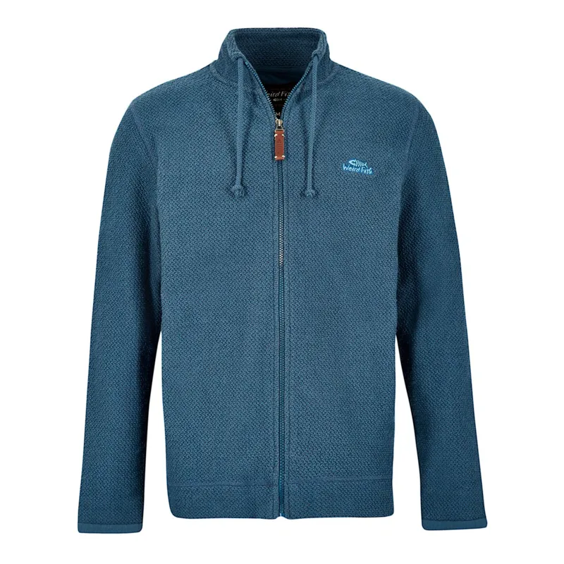 Weird Fish Birch Mens Full Zip Lined Macaroni Sweatshirt Dusty Teal-2