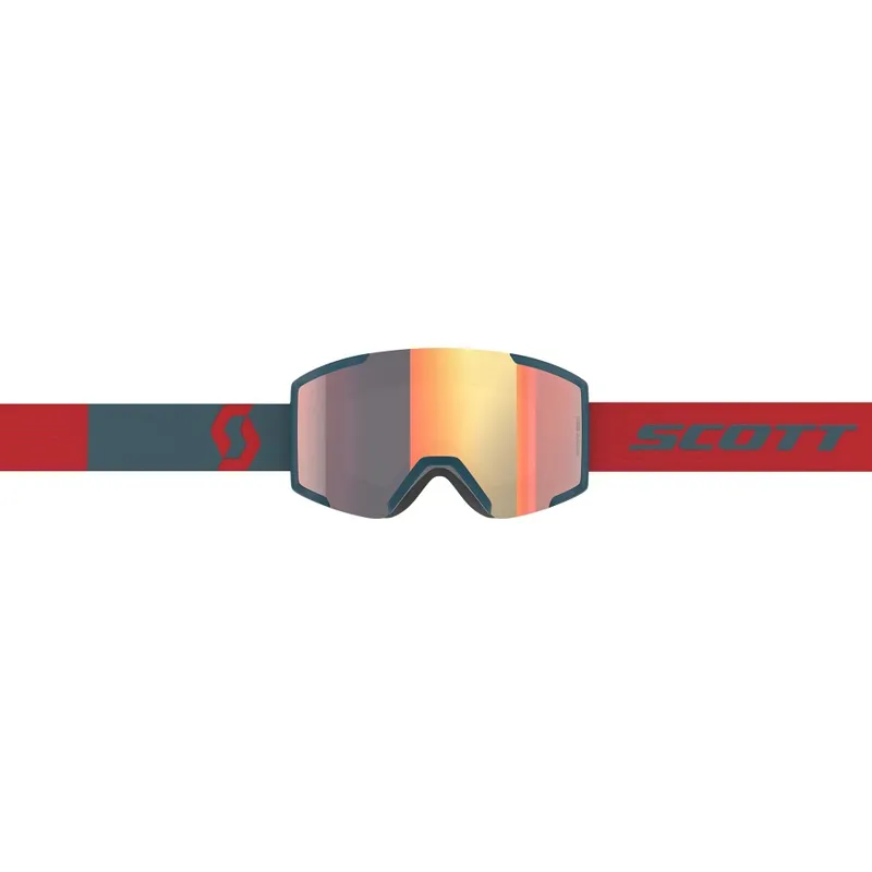 Scott Shield Goggle Neon Red/Aruba Green/Solar Red Chrome Lense-2
