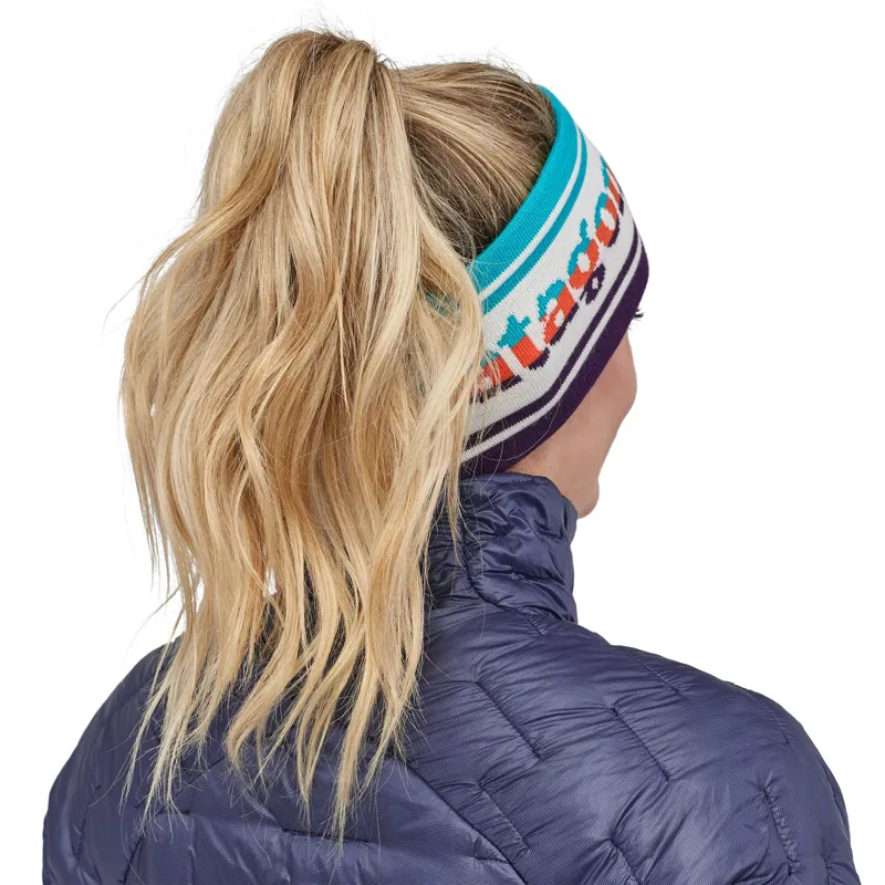 Patagonia Lined Knit Headband Park Stripe Band: Birch White-1