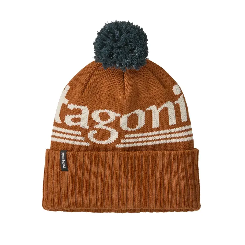 Patagonia Powder Town Beanie in Tripper Logo: Cinnamon Brown