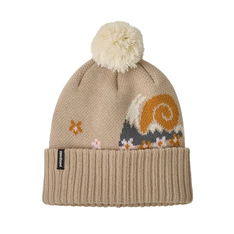 Patagonia Powder Town Beanie in Hut Tripper Stripe: Birch White