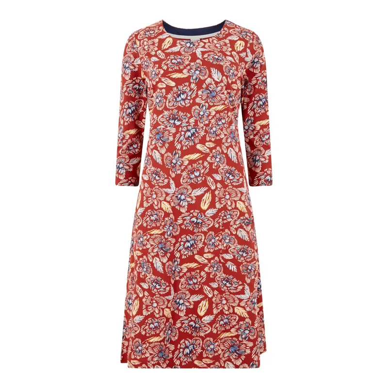 Weird Fish Womens Starshine Printed Jersey Dress Chilli Red