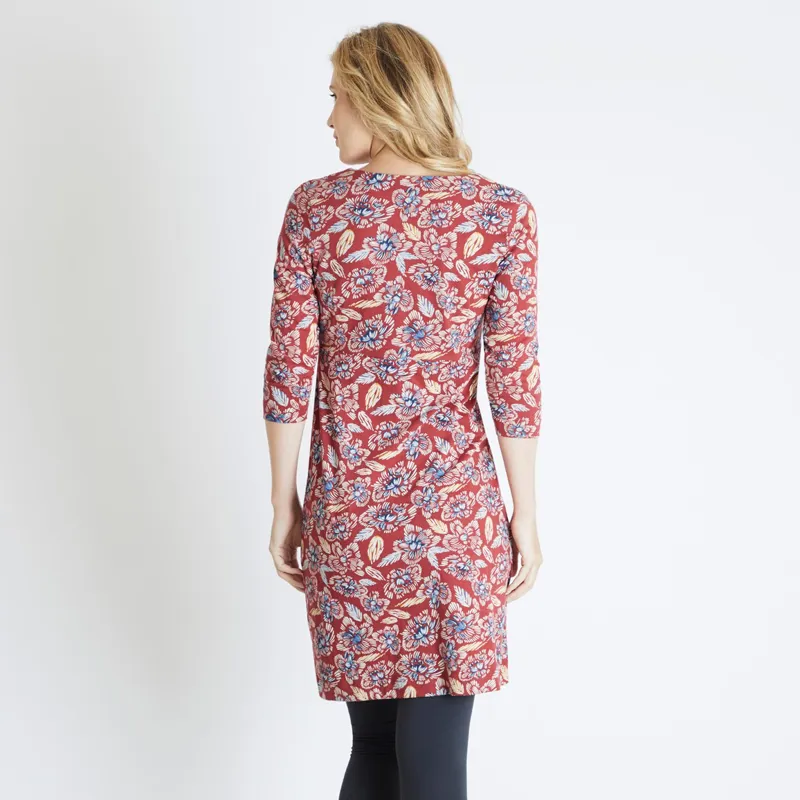 Weird Fish Womens Starshine Printed Jersey Dress Chilli Red-3