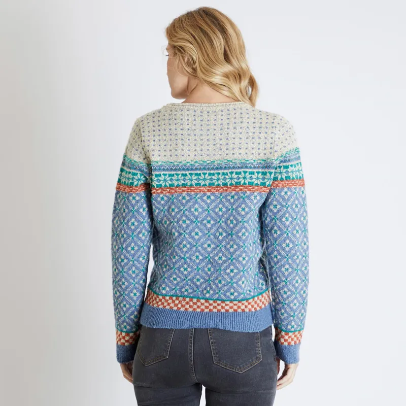 Weird Fish Womens Sadie Fair Isle Jumper Light Blue