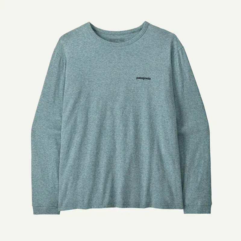 Patagonia Women's Long-Sleeved P-6 Logo Responsibili-Tee in Blue Sage-1