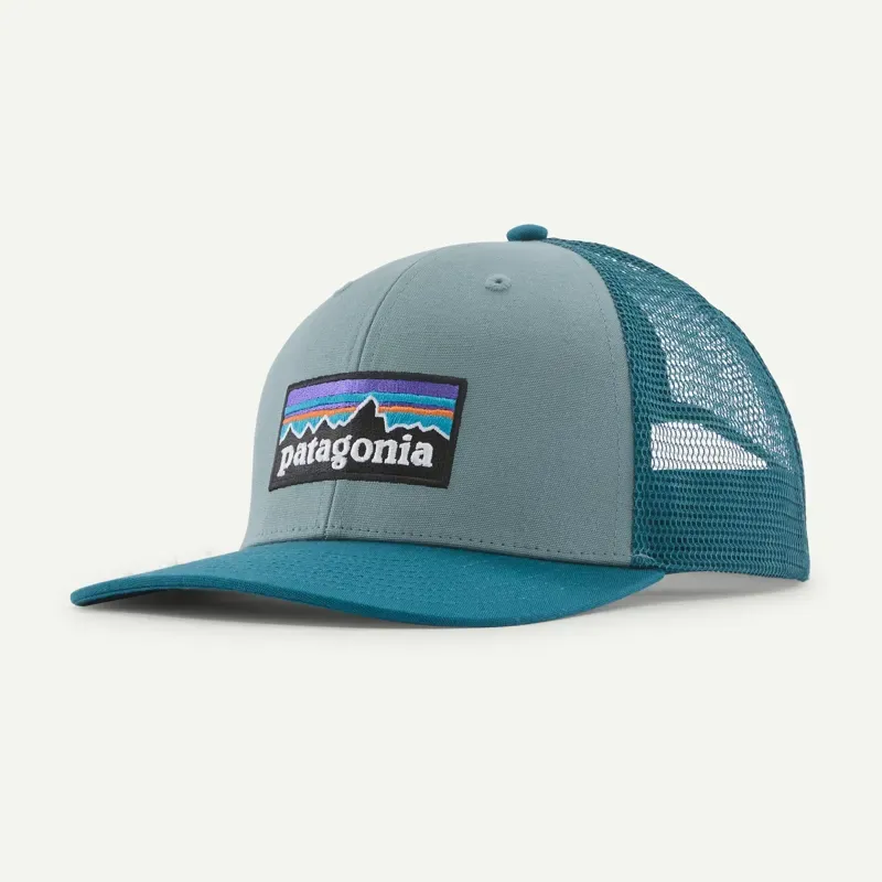 Patagonia P-6 Logo Trucker Hat in Blue Sage