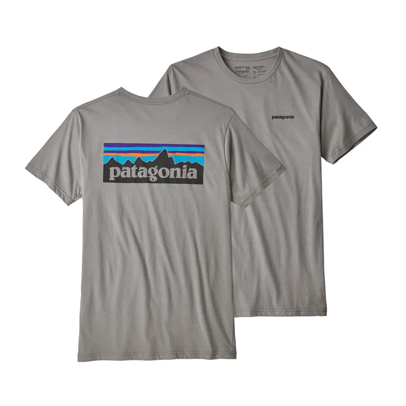 Patagonia P-6 Logo Mens Organic T-Shirt Feather Grey