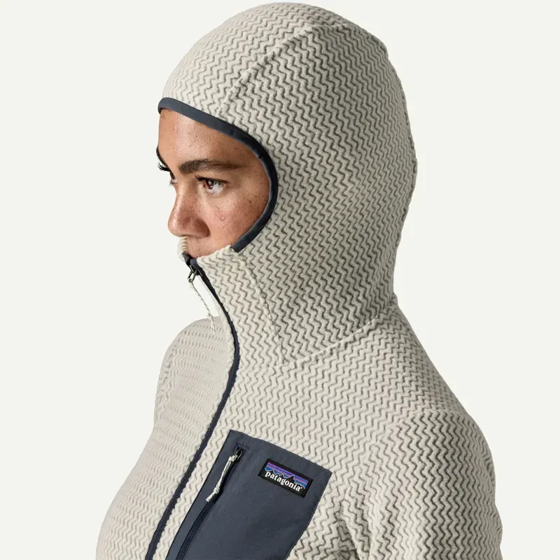 Patagonia Women's R1 Air Fleece Full-Zip Hoody in Birch White-4