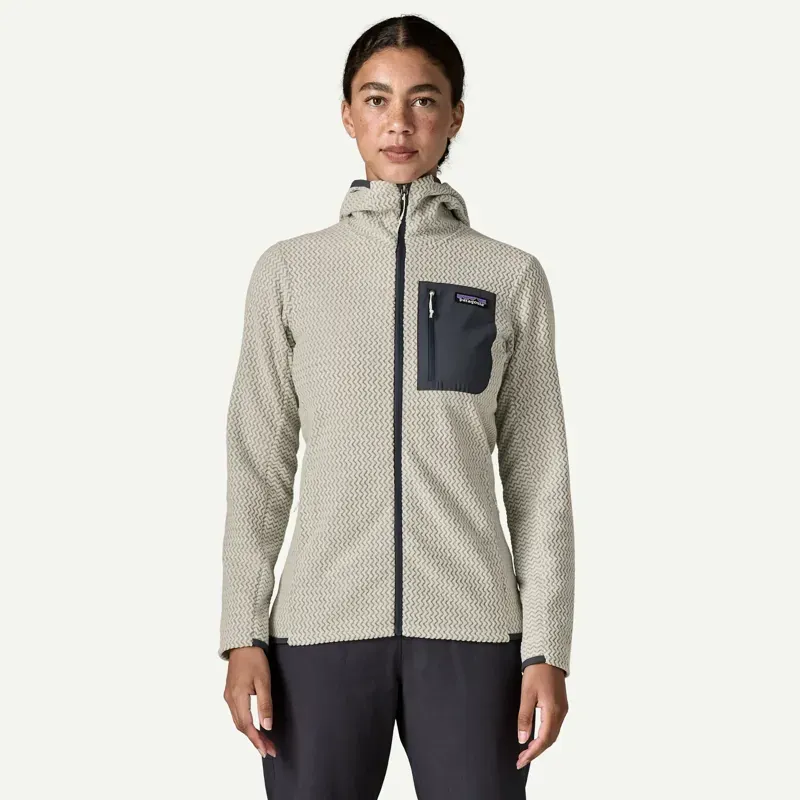 Patagonia Women's R1 Air Fleece Full-Zip Hoody in Birch White-1