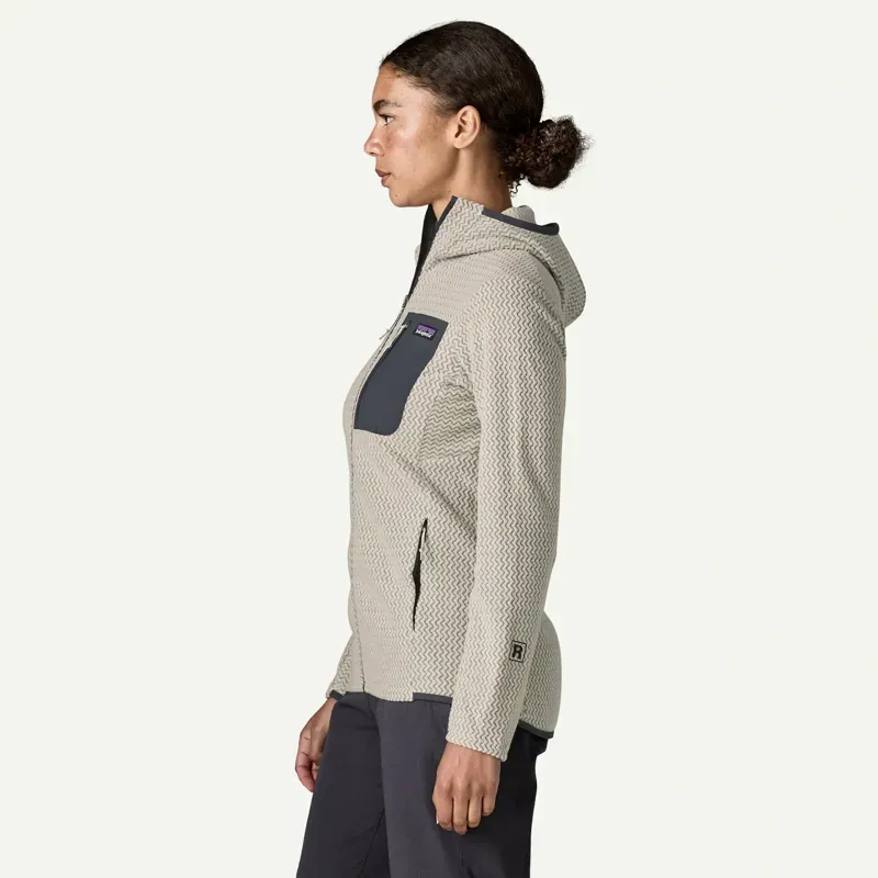 Patagonia Women's R1 Air Fleece Full-Zip Hoody in Birch White-3