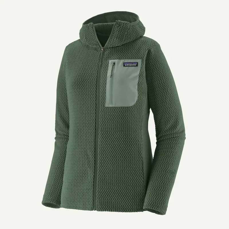 Patagonia Women's R1 Air Fleece Full-Zip Hoody in Canopy Green