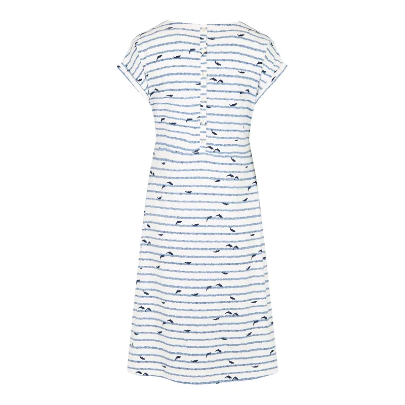 Weird Fish Womens Tallahassee Printed Jersey Dress Light Cream-4