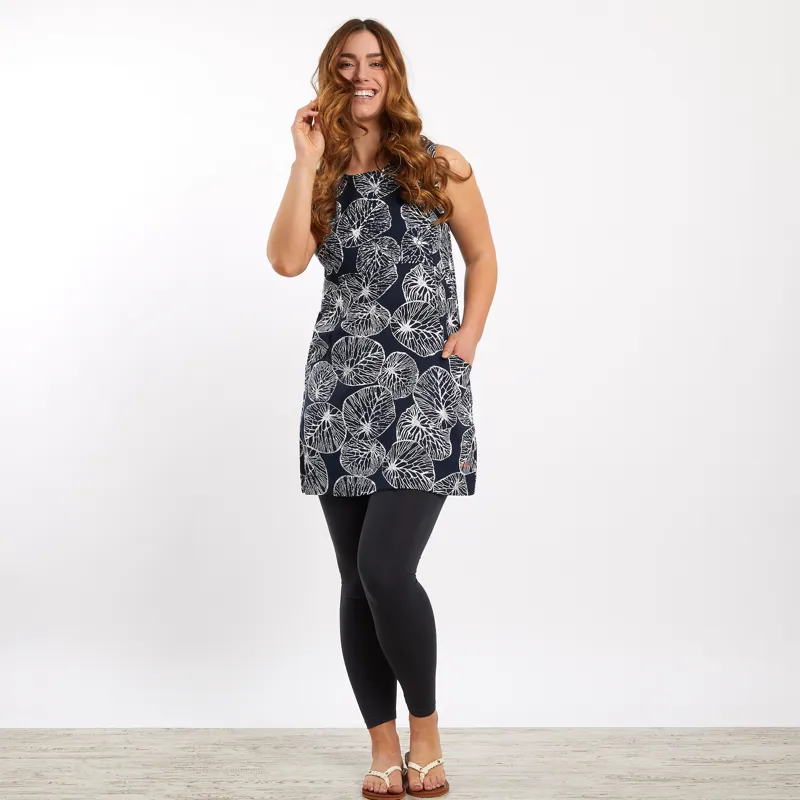 Weird Fish Womens Sachi Printed Viscose Tunic Dark Navy-4