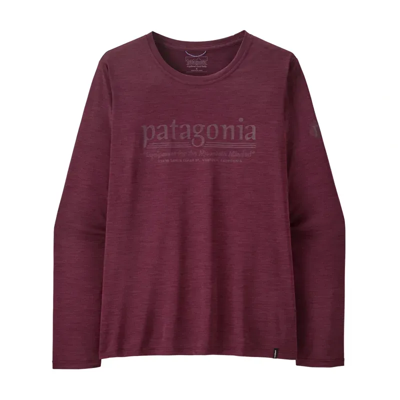 Patagonia Women's Long-Sleeved Capilene Cool Hut Tripper Daily Shirt in Berry Fig - Light Berry Fig X-Dye