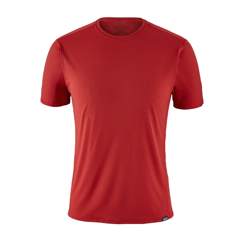Patagonia Cap Cool Lightweight Mens Shirt Air Stripe: Fire