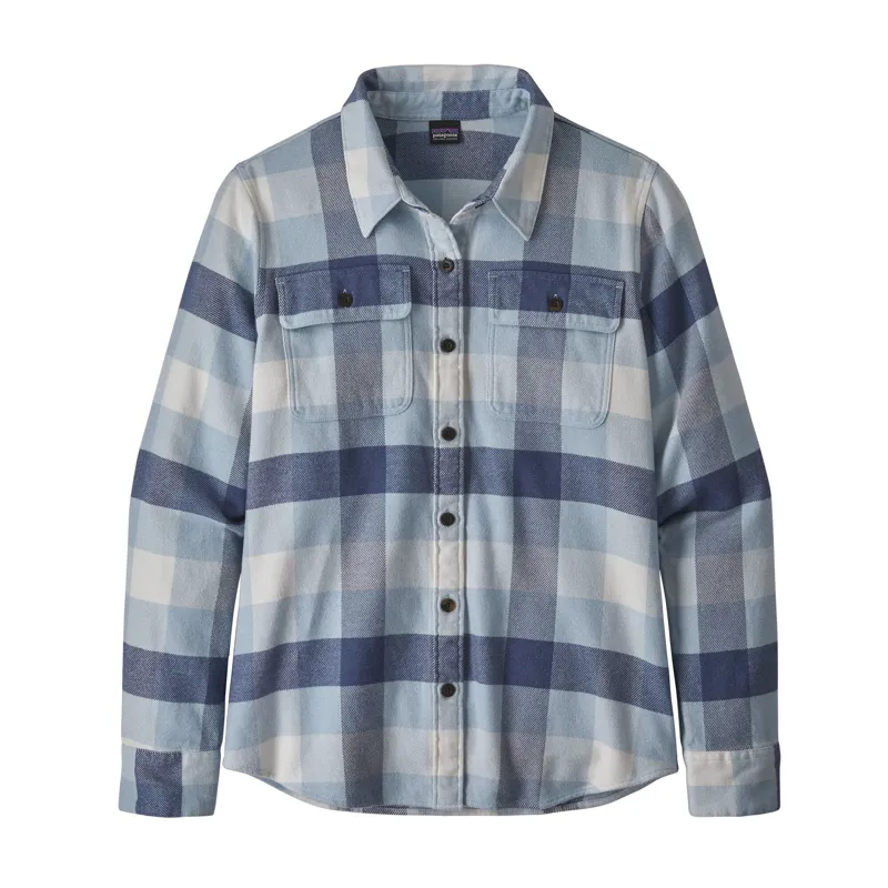 Patagonia Long-Sleeved Fjord Flannel Womens Shirt Upriver: Woolly Blue